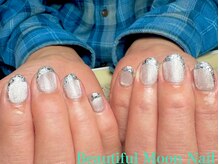 斜めガラスフレンチネイル