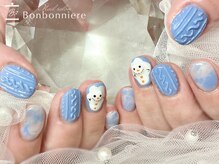 ネイル ボンボニエール 京阪シティモール天満橋店(Nail bonbonniere)/ニット雪だるまネイル☆