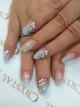 クリスタルネイル 木の葉モール橋本店(CRYSTAL NAIL)/ブルー×マーブルネイル