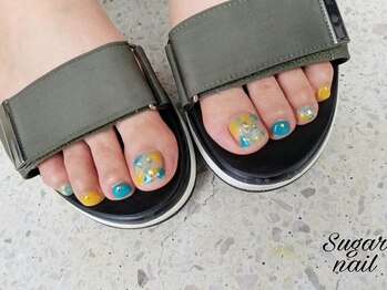 シュガーネイル(sugar nail)/夏フットネイル