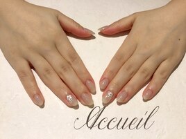 シンプルフラワーネイル