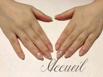 アクイユ 銀座店(ACCUEIL)/シンプルフラワーネイル