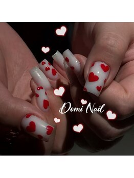 Domi Nail Salon 渋谷店　長さだし/持ち込み/フィルイン/ワンホン/ハート柄＊