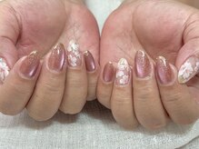 アプリコットネイル(apricot nail)/手描きフラワー