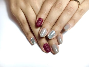 サニーサイド 梅田(Sunny side)/シンプルミラーネイル