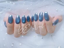 ビーネイル 新松戸(BE NAIL)/青のマグネットミラーフレンチ