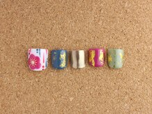 ネイルサロン ブランロール 白金店(Nail Salon Blanl'or)/ＦＯＯＴ　カラフル和ネイル♪