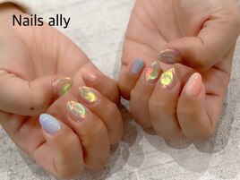 氷ネイル×うるうるネイル×春