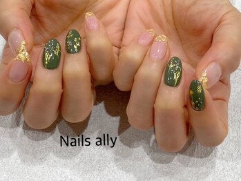 ネイルズアリー 立川店(Nails ally)/フラワー×ナゲット×秋ネイル