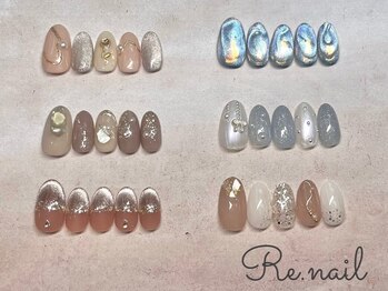 リーネイル 天神(Re.nail)の写真/60種類以上の選べるサンプル有り◎カラーチェンジもOKなので自分好みに☆トレンドのニュアンスＮａｉｌも♪