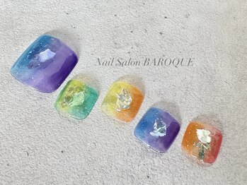 ネイルサロン バロック(Nail Salon BAROQUE)の写真/【新小岩駅1分22時まで営業】可愛くオシャレに♪フットジェルアートプラン新規6160円～ 定番から流行まで◎