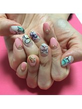 ジェルネイルス アコ(Gel Nails aco)/【ハンド】フラワーネイル