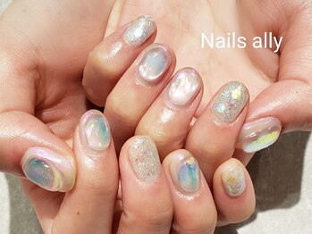 ネイルズアリー 立川店(Nails ally)/氷ネイル×うるうるネイル×春