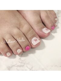 【人気】ぷっくりフラワーフット