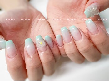 アリサネイル(ALISA NAIL)/クリーミーグリンカラーグラデ