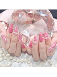 冬ピンクネイル