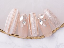 ラメ＆マグのボーダーネイル