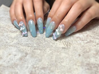 ネイルズ ウィスブランカ(Nails wisBlanca)/チップ長さ出しリボンネイル