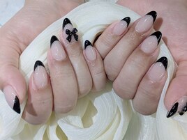 【スカルプ】黒フレンチ