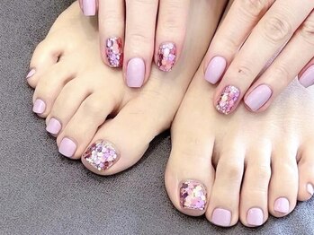 ひまわり/キラキラピンクラメ