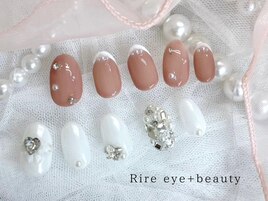 ビジューフレンチ/ミラーwhite