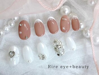 ビジューフレンチ/ミラーwhite