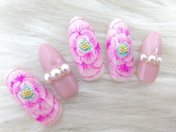 アンジェヴォーグ 名古屋本店(Angevogue)/DLUX 牡丹ネイル