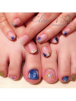 ネイルサロンクリアヴィラ(nail salon clear villa)/塗りかけ×マーブル
