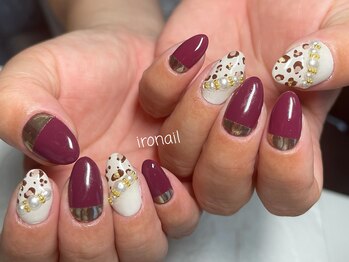 イロ ネイルサロン(iro)/ヒョウ柄×ミラーネイル