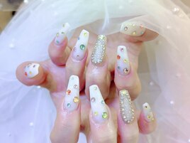 カラーフルストーンネイル