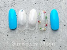 サロンストロベリームーン(Salon Strawberry Moon)/ドライフラワーネイル　￥6980