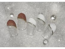 エムエムネイル 平塚(m.mネイル)/斜めラインフレンチ