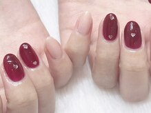 ボルドーにハートのホログラムがキュート♪新規6700円