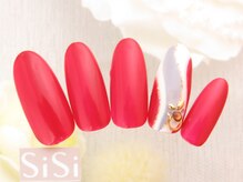 シシ(SiSi)/#赤ネイル #シンプル