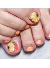 たゆ ネイル(たゆnail)/手描きひまわりネイル