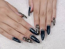 ネイル ビューティーマジック 葛西本店/ロングレオパード柄ネイル