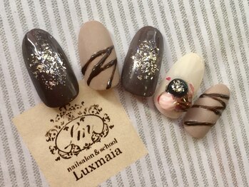 ネイルサロンアンドスクールラグマイア(Luxmaia)/バレンタイン &nbsp;トリュフネイル