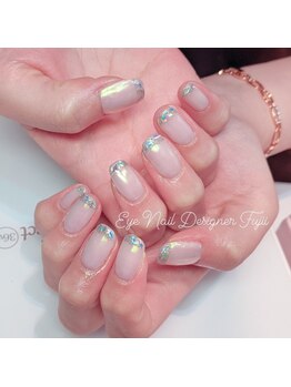 アイネイルデザイナーフジイ(Fujii)/ガラスフレンチスクエアネイル