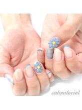 サロンドシエル(salon de ciel)/春のぷっくりフラワーネイル