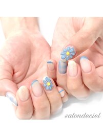 春のぷっくりフラワーネイル