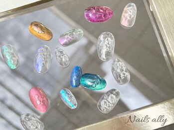 ネイルズアリー 立川店(Nails ally)/バブルネイル×シースルー×夏