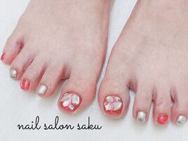 キラキラフットネイル