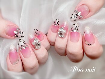 アリサネイル(ALISA NAIL)/アクリルスカルプ☆チーク豹柄