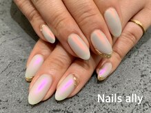 ネイルズアリー 立川店(Nails ally)/オーロラ×マット×ジュエリー