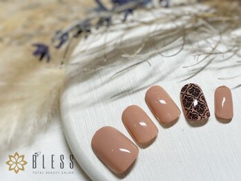 ブレス 仙台駅前本店(BLESS)/上品 nail artのダマスク柄☆