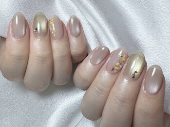 ミモザネイル　春ネイル