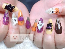 3Dアートの贅沢ハロウィンネイル