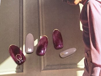 ネイルアンドアイラッシュサロン エスポアール(nail&eyelash salon espoir)/パープルべっ甲ネイル90分コース