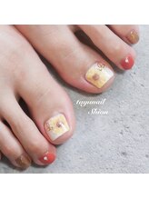 たゆ ネイル(たゆnail)/サマーフットオレンジネイル