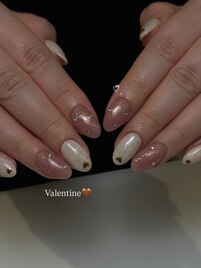 バレンタインネイル